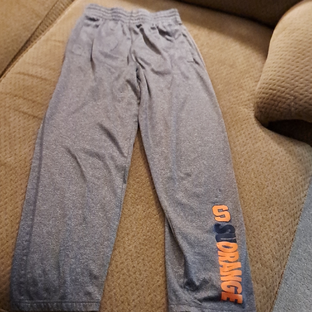 Syracuse Orange University Gray Drawstring Sweatpants with SU Orange Print